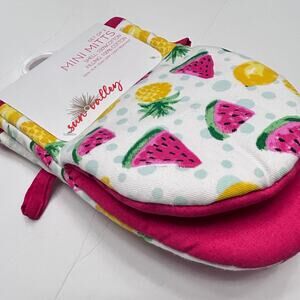 Mini Oven Mitts Set of 2 Pineapple Watermelon Graphic NEW